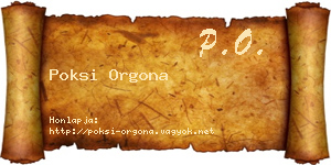 Poksi Orgona névjegykártya